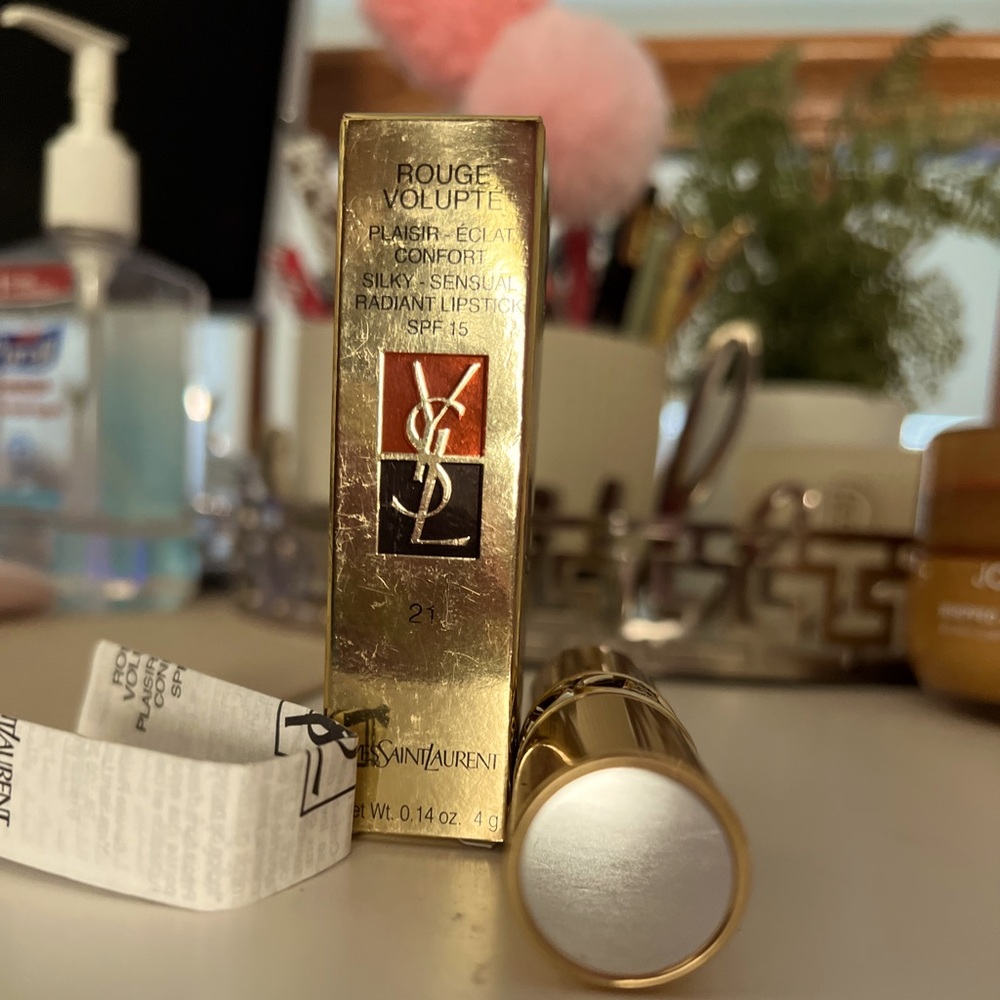 🛑DISCONTINUED-RARE YSL Mirror Top Rouge Volupte SPF 15 Lipstick #21~NIB 💄 🪞